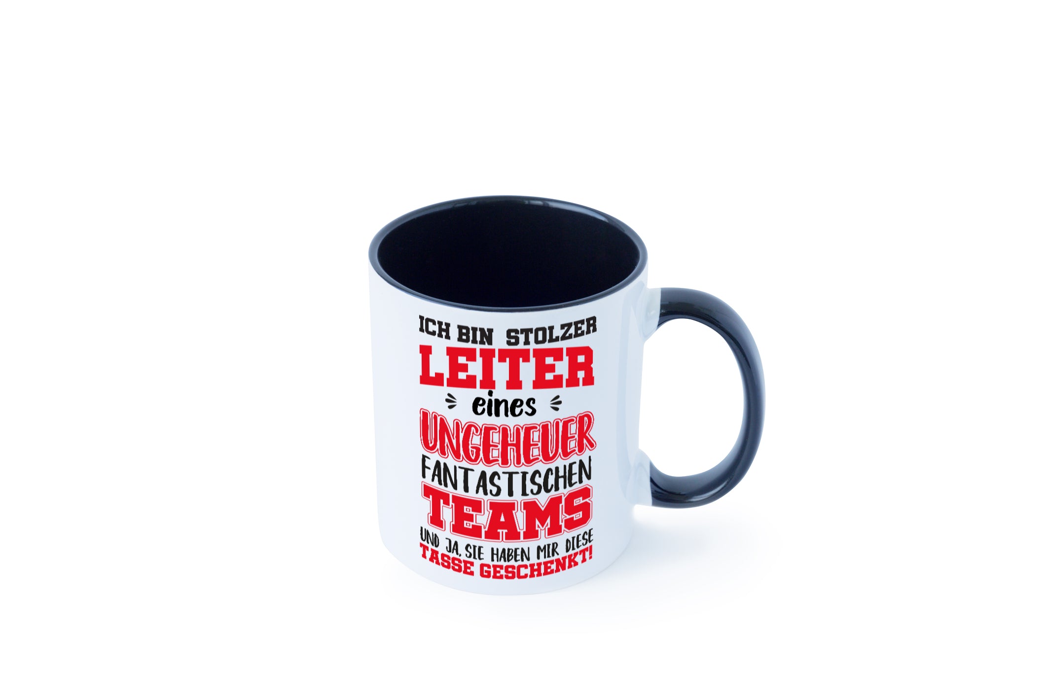 Stolzer Teamleiter | Beruf Tasse | Mitarbeiter Humor Tasse Weiß - Schwarz - Kaffeetasse / Geschenk / Familie