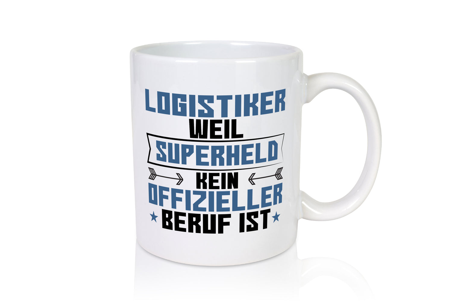 Superheld Logistiker | Beruf Logistik - Tasse Weiß - Kaffeetasse / Geschenk / Familie