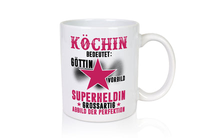 Bedeutung von Köchin | Chefköchin | Chefkoch - Tasse Weiß - Kaffeetasse / Geschenk / Familie