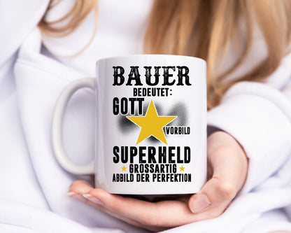 Bedeutung von Bauer | Bauernhof | Landwirtschaft - Tasse Weiß - Kaffeetasse / Geschenk / Familie