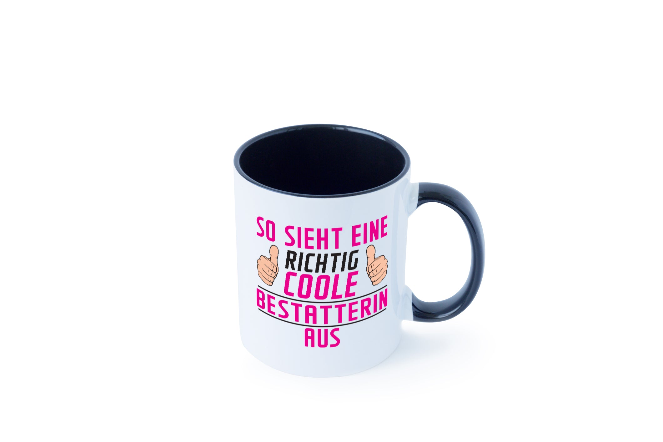 Richtig Coole Bestatterin | Bestattung | Totengräberin Tasse Weiß - Schwarz - Kaffeetasse / Geschenk / Familie