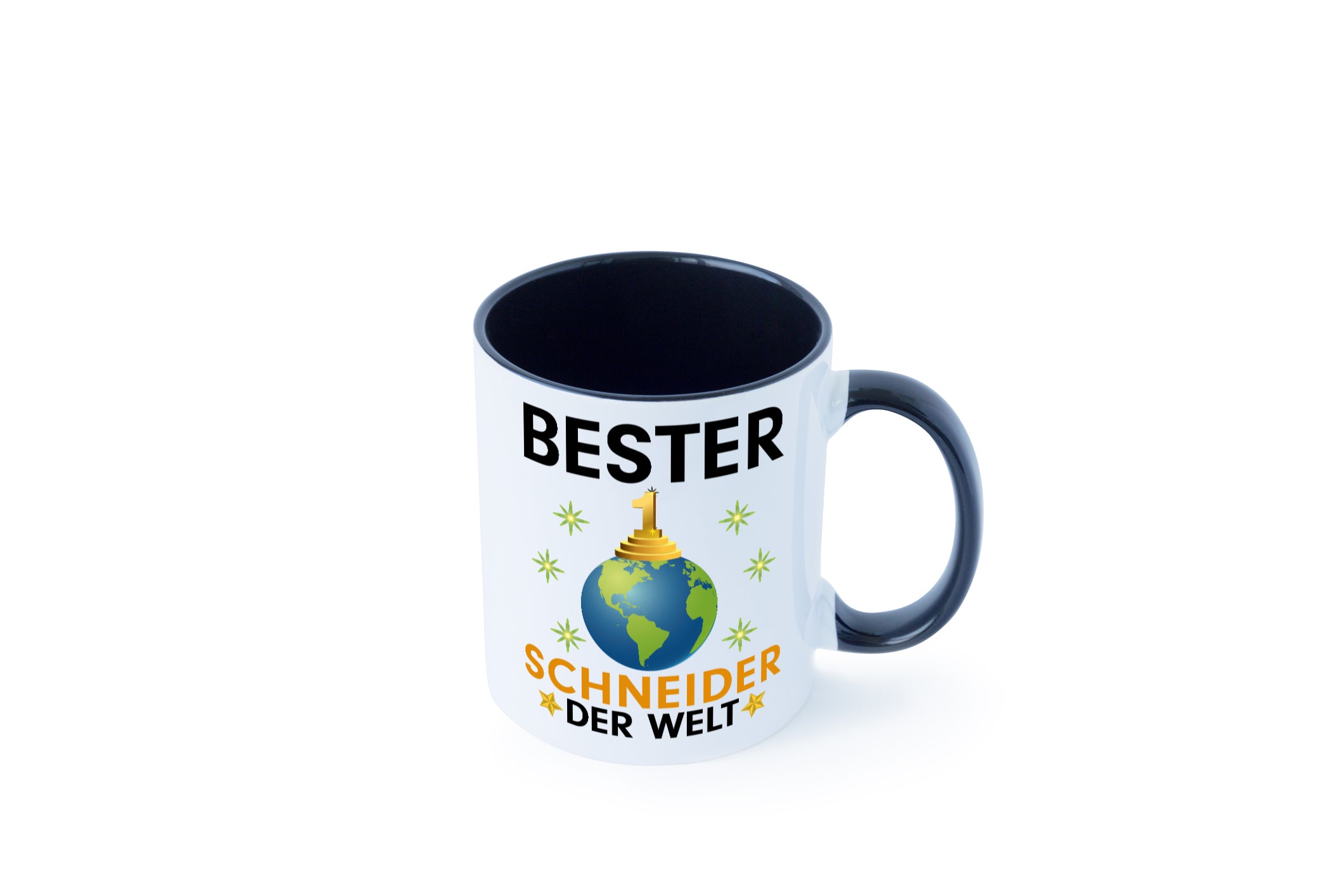 Welt Bester Schneider | Beruf Schneiderei Tasse Weiß - Schwarz - Kaffeetasse / Geschenk / Familie