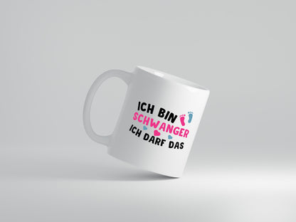 Ich bin schwanger | Nachwuchs Tasse | lustiger Spruch - Tasse Weiß - Kaffeetasse / Geschenk / Familie