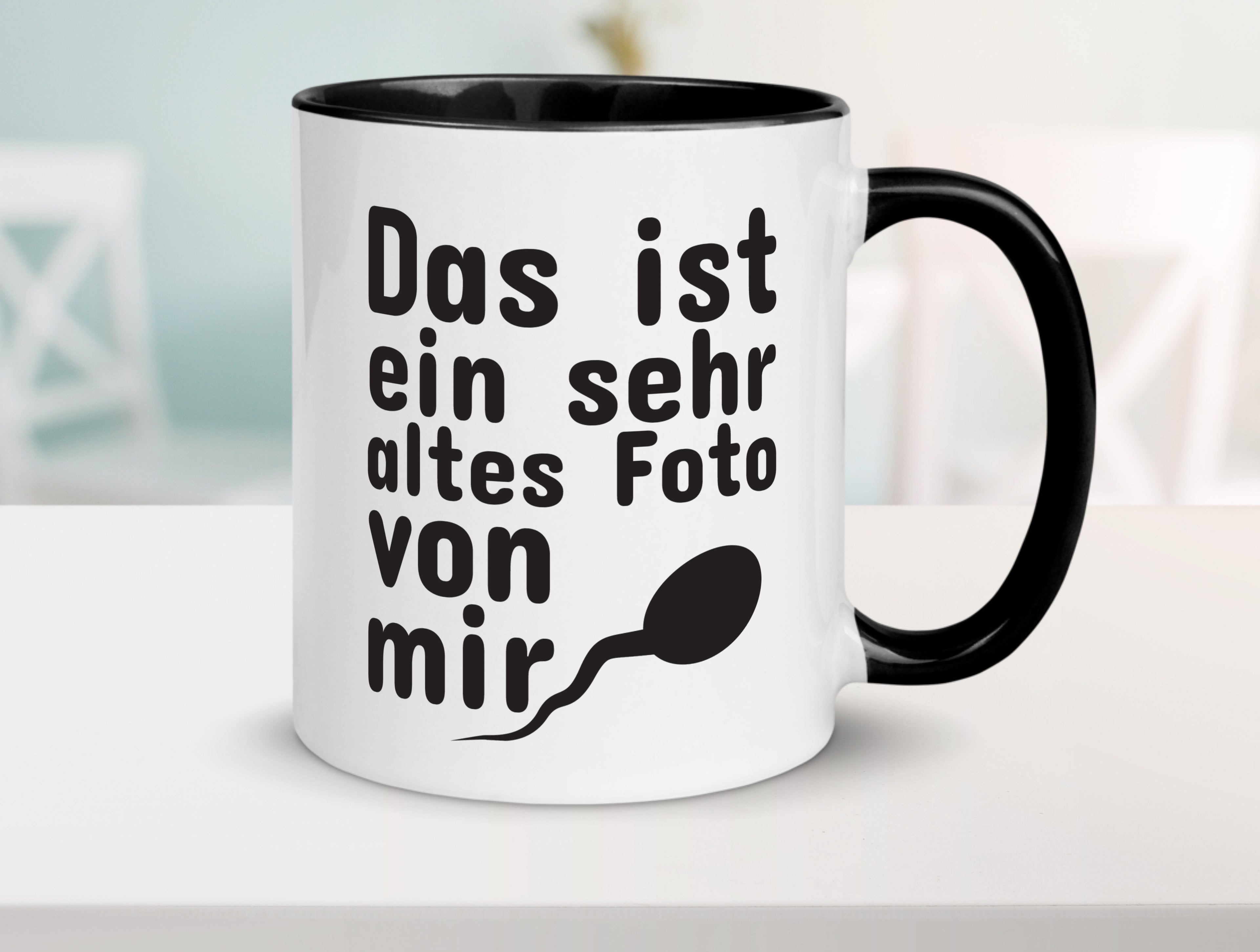 Sehr altes Foto von mir | lustige Tasse | Männer Humor Tasse Weiß - Schwarz - Kaffeetasse / Geschenk / Familie