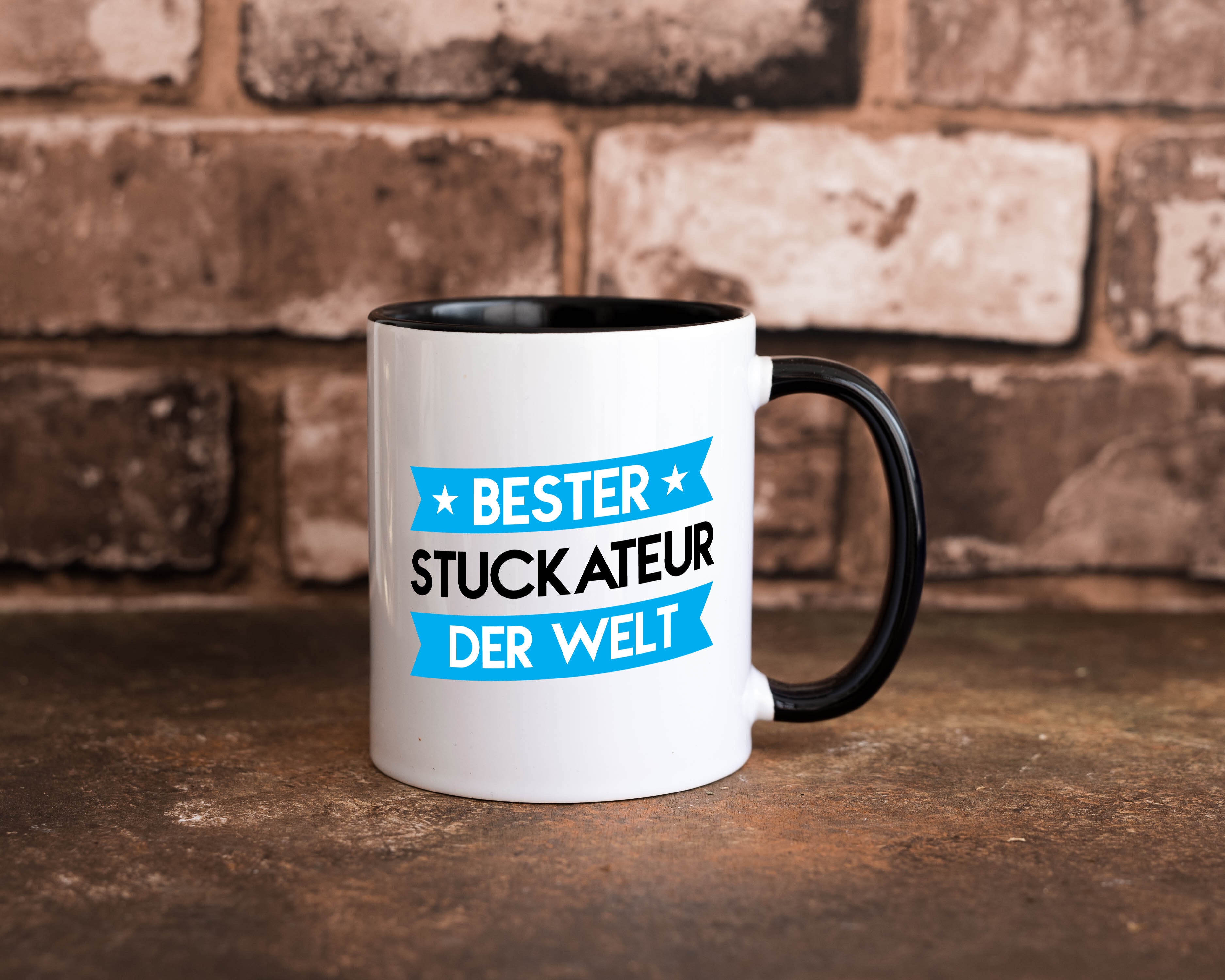 Bester Stuckateur | Innenausbau | Beruf Tasse Weiß - Schwarz - Kaffeetasse / Geschenk / Familie