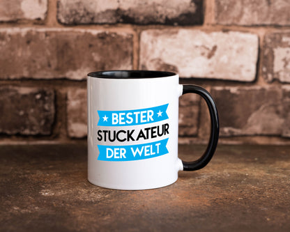 Bester Stuckateur | Innenausbau | Beruf Tasse Weiß - Schwarz - Kaffeetasse / Geschenk / Familie