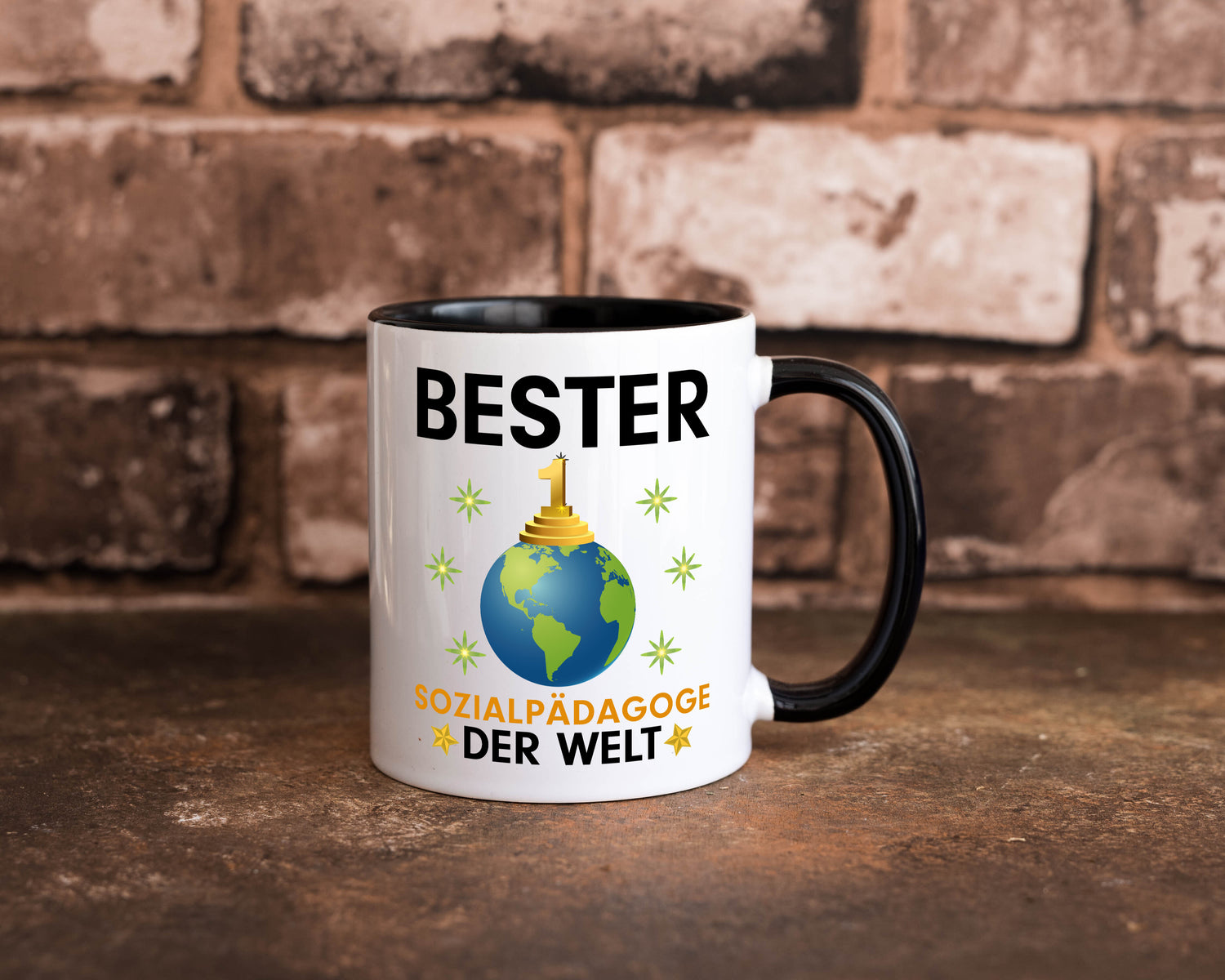 Welt Bester Sozialpädagoge | Pädagoge Tasse Weiß - Schwarz - Kaffeetasse / Geschenk / Familie