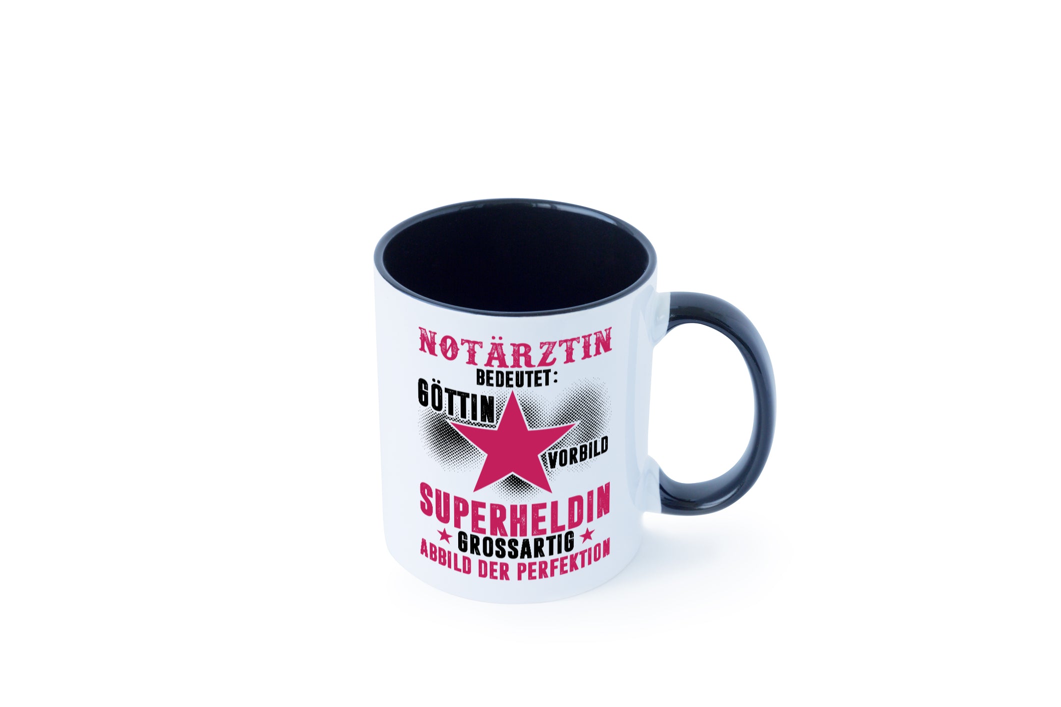 Bedeutung von Notärztin | Ärztin Tasse Weiß - Schwarz - Kaffeetasse / Geschenk / Familie