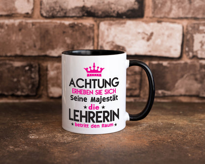 Seine Majestät Lehrerin | Schule Beruf | Schüler Tasse Weiß - Schwarz - Kaffeetasse / Geschenk / Familie