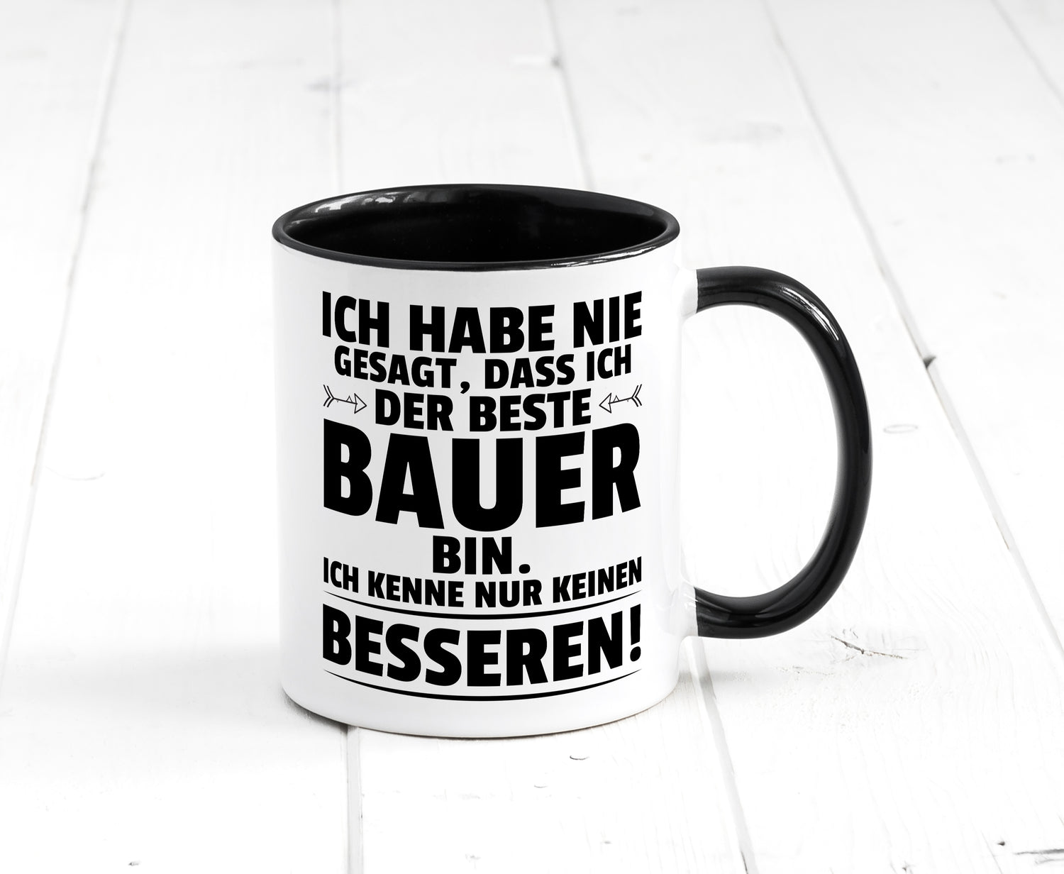 Der Beste Bauer | Bauernhof | Landwirtschaft Tasse Weiß - Schwarz - Kaffeetasse / Geschenk / Familie