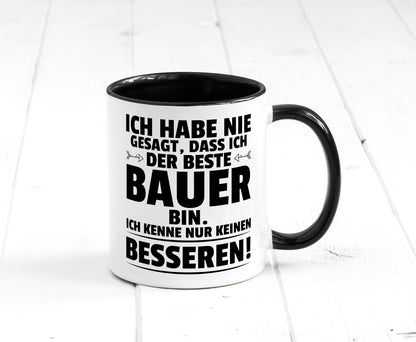 Der Beste Bauer | Bauernhof | Landwirtschaft Tasse Weiß - Schwarz - Kaffeetasse / Geschenk / Familie