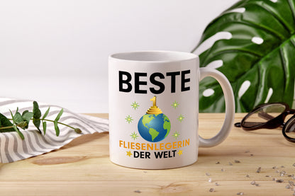 Welt Beste Fliesenlegerin | Fliesenlegen | Bau - Tasse Weiß - Kaffeetasse / Geschenk / Familie