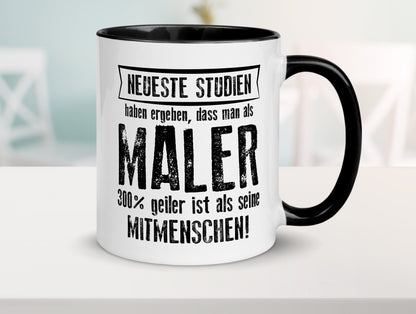 Neuste Studien: Maler | Malerei Tasse Weiß - Schwarz - Kaffeetasse / Geschenk / Familie