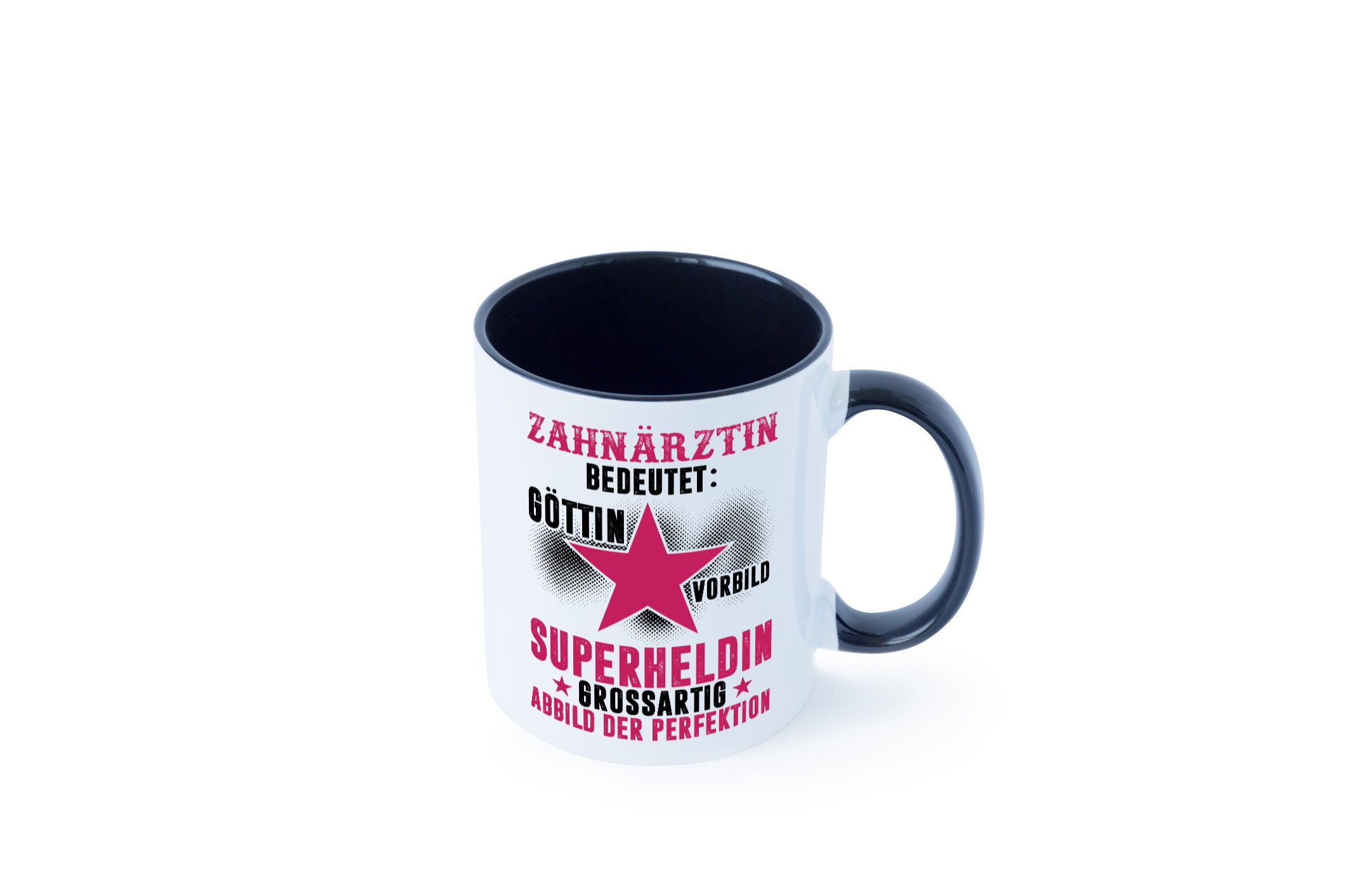 Bedeutung von Zahnärztin | Zahnmedizin Beruf Tasse Weiß - Schwarz - Kaffeetasse / Geschenk / Familie