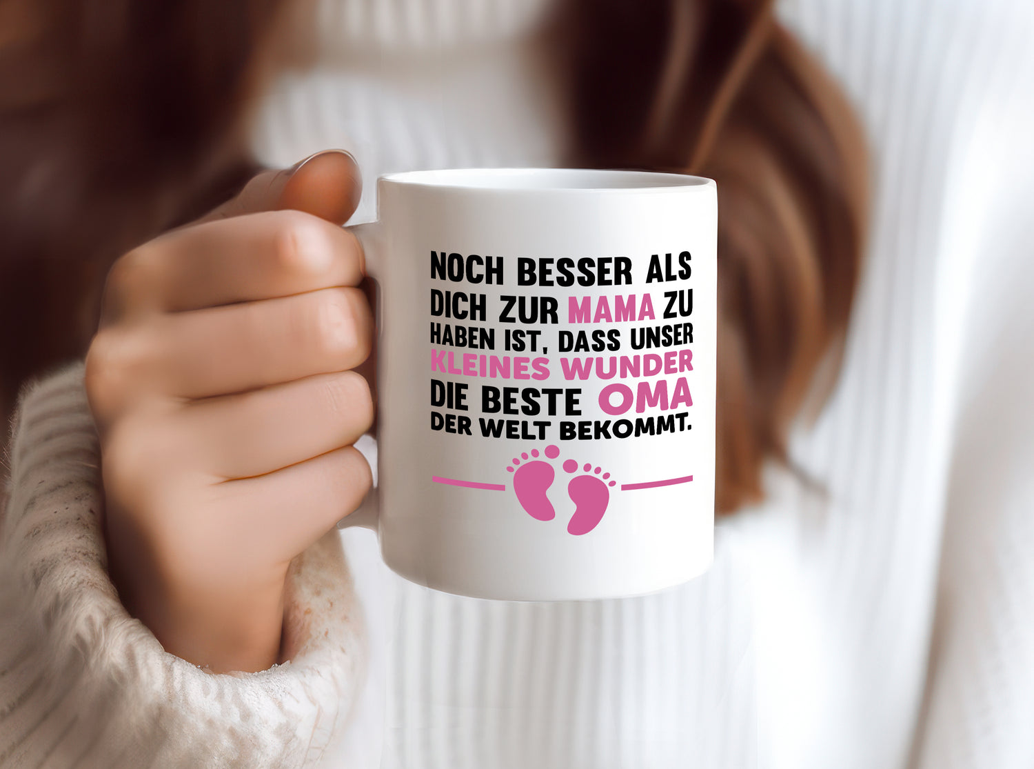 Beste Oma der Welt | Geburt Tasse | Schwangerschaft - Tasse Weiß - Kaffeetasse / Geschenk / Familie