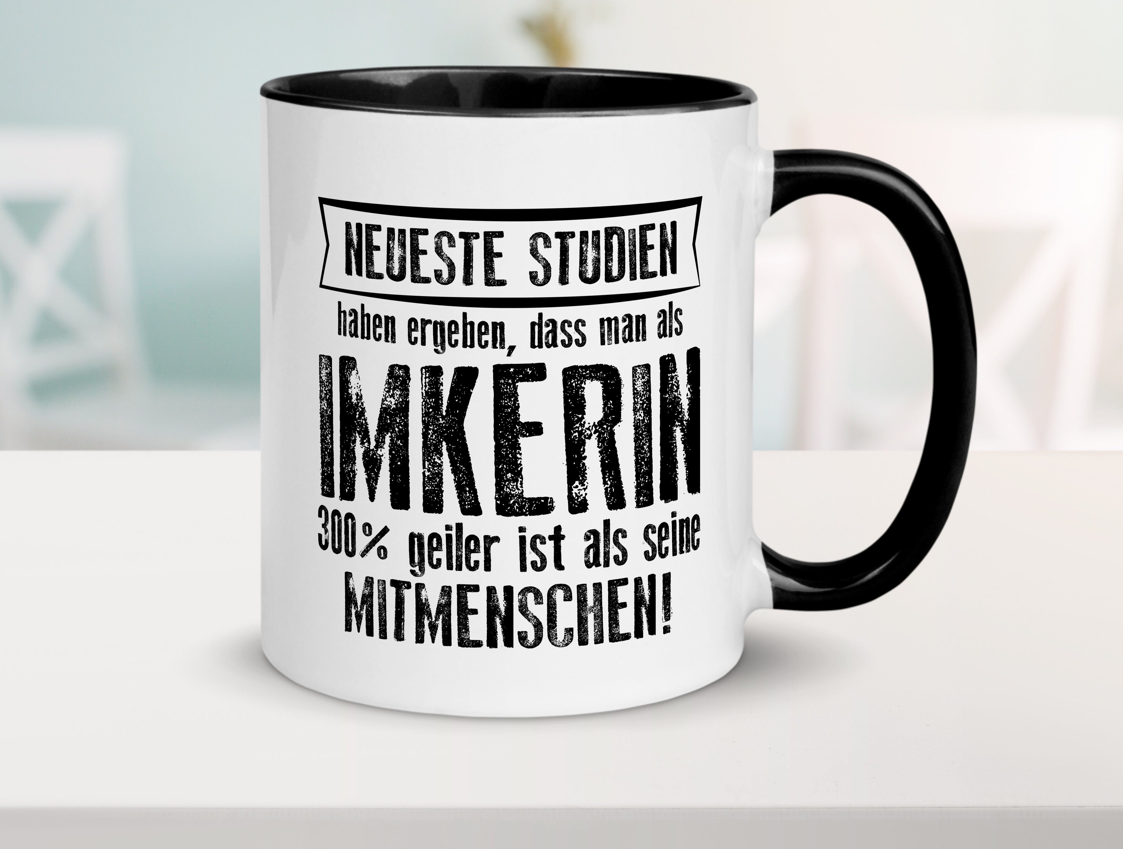 Neuste Studien: Imkerin | Imkerei Tasse Weiß - Schwarz - Kaffeetasse / Geschenk / Familie