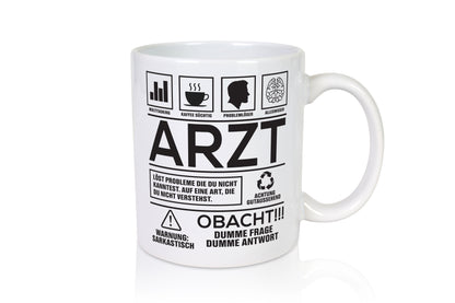 Achtung Probleme Arzt | Medizin | Doktor | Facharzt - Tasse Weiß - Kaffeetasse / Geschenk / Familie