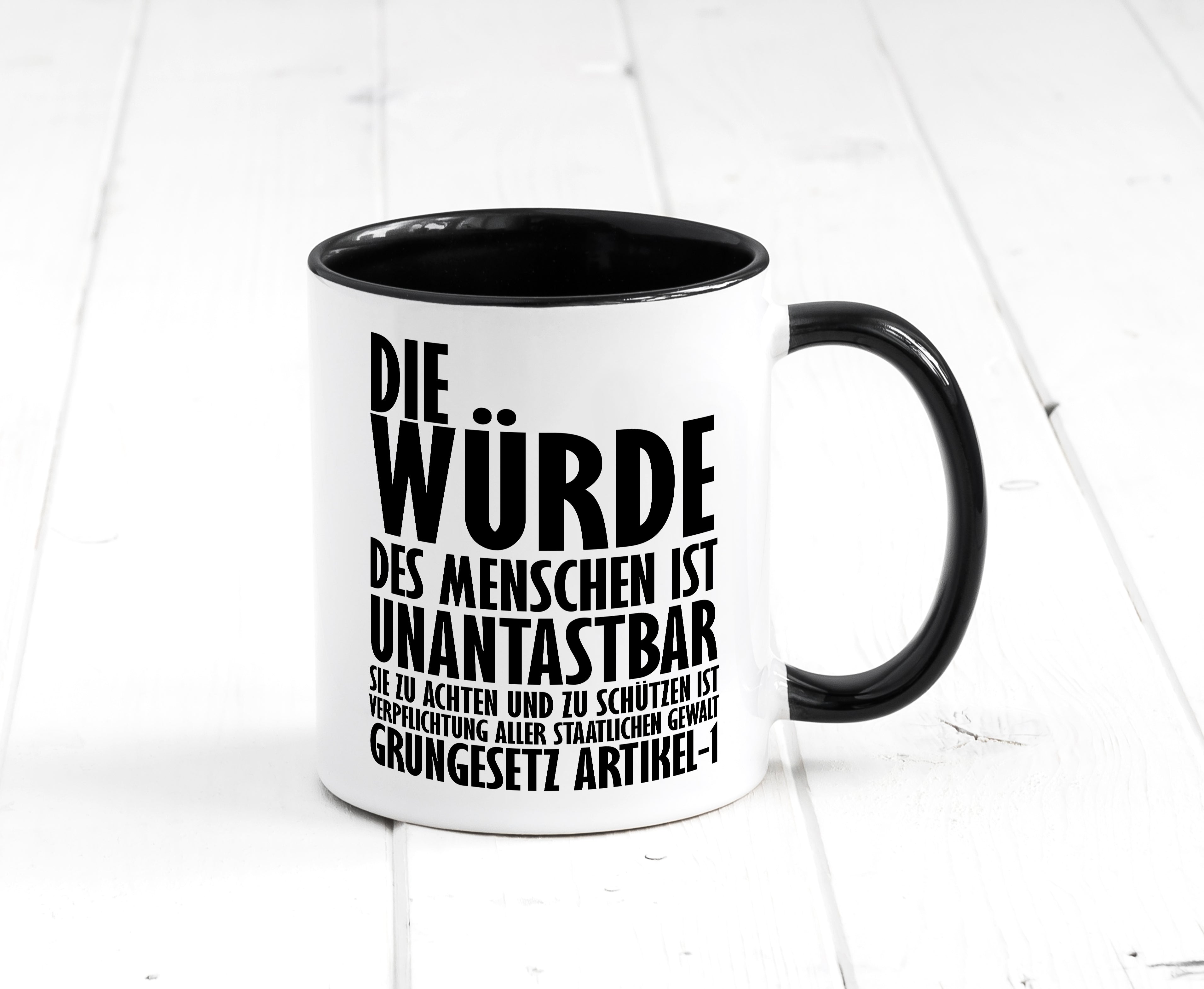 Unantastbar Tasse Weiß - Schwarz - Kaffeetasse / Geschenk / Familie