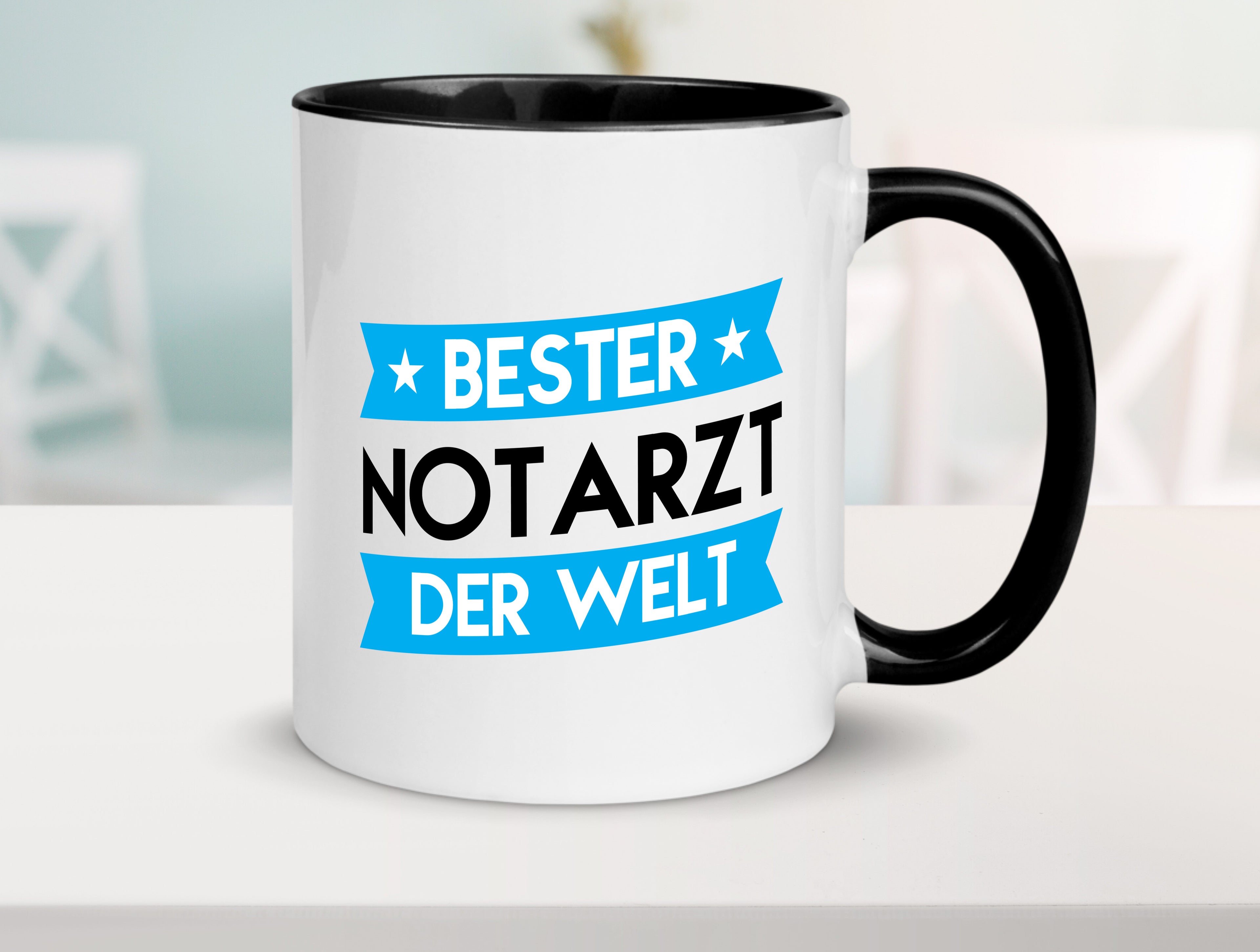 Bester Notarzt | Arzt Tasse Weiß - Schwarz - Kaffeetasse / Geschenk / Familie