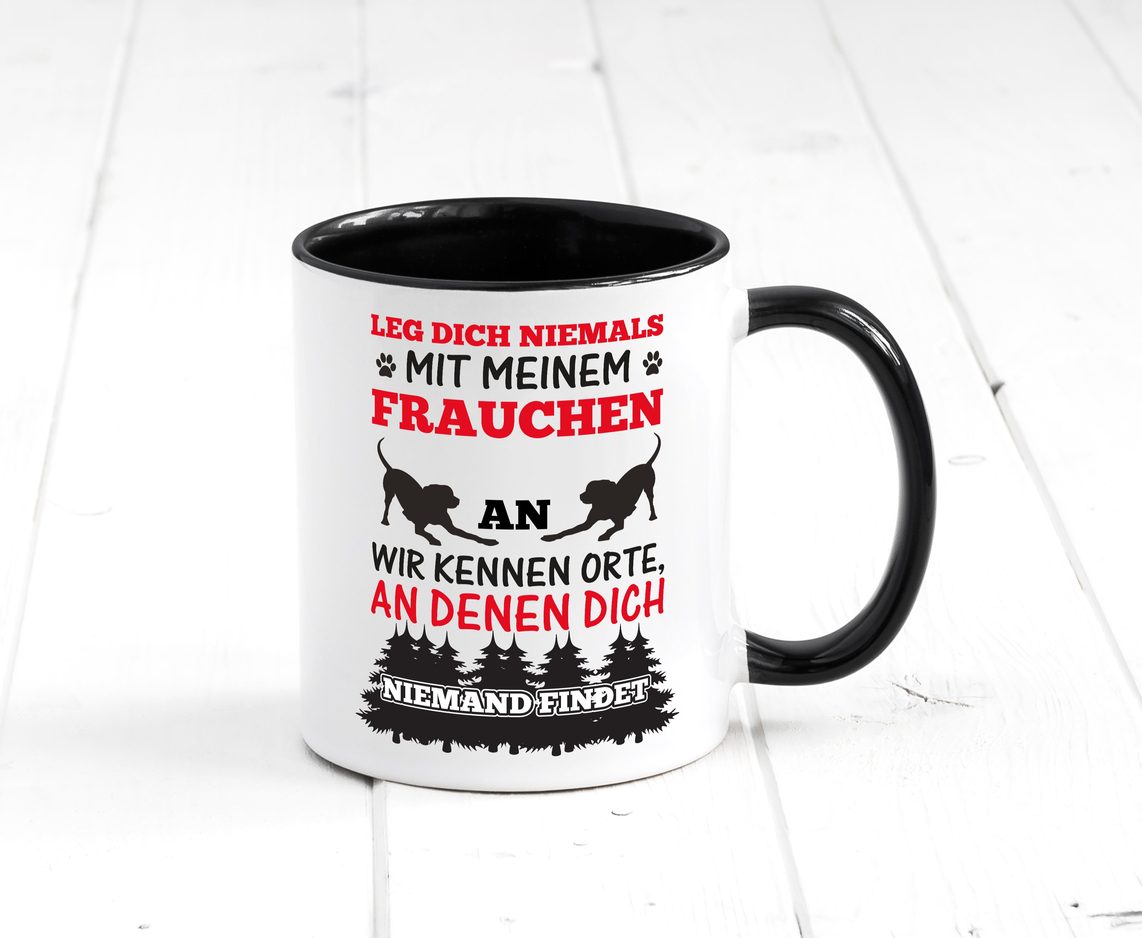 Mein Frauchen | Frauen Tasse | Hundebesitzerin | Spruch Tasse Weiß - Schwarz - Kaffeetasse / Geschenk / Familie