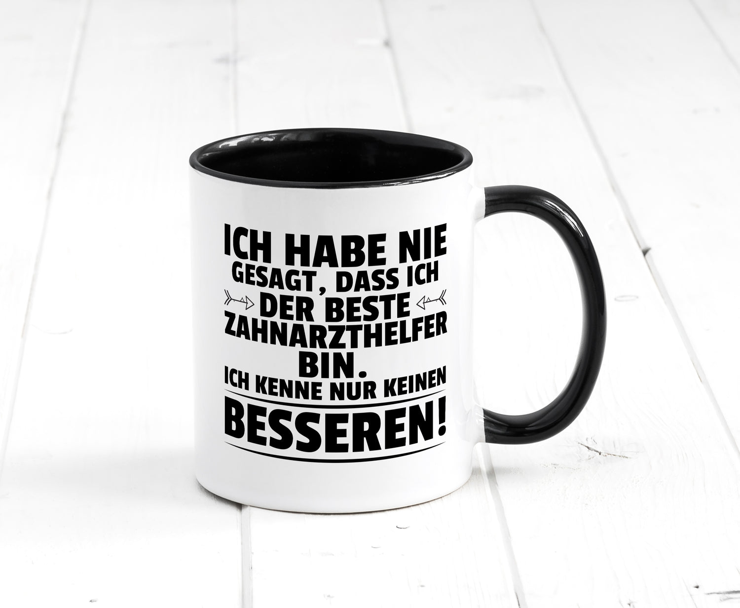 Der Beste Zahnarzthelfer | Zahnmedizin Tasse Weiß - Schwarz - Kaffeetasse / Geschenk / Familie