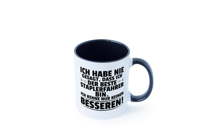 Der Beste Staplerfahrer | Gabelstapler Fahrer Tasse Weiß - Schwarz - Kaffeetasse / Geschenk / Familie