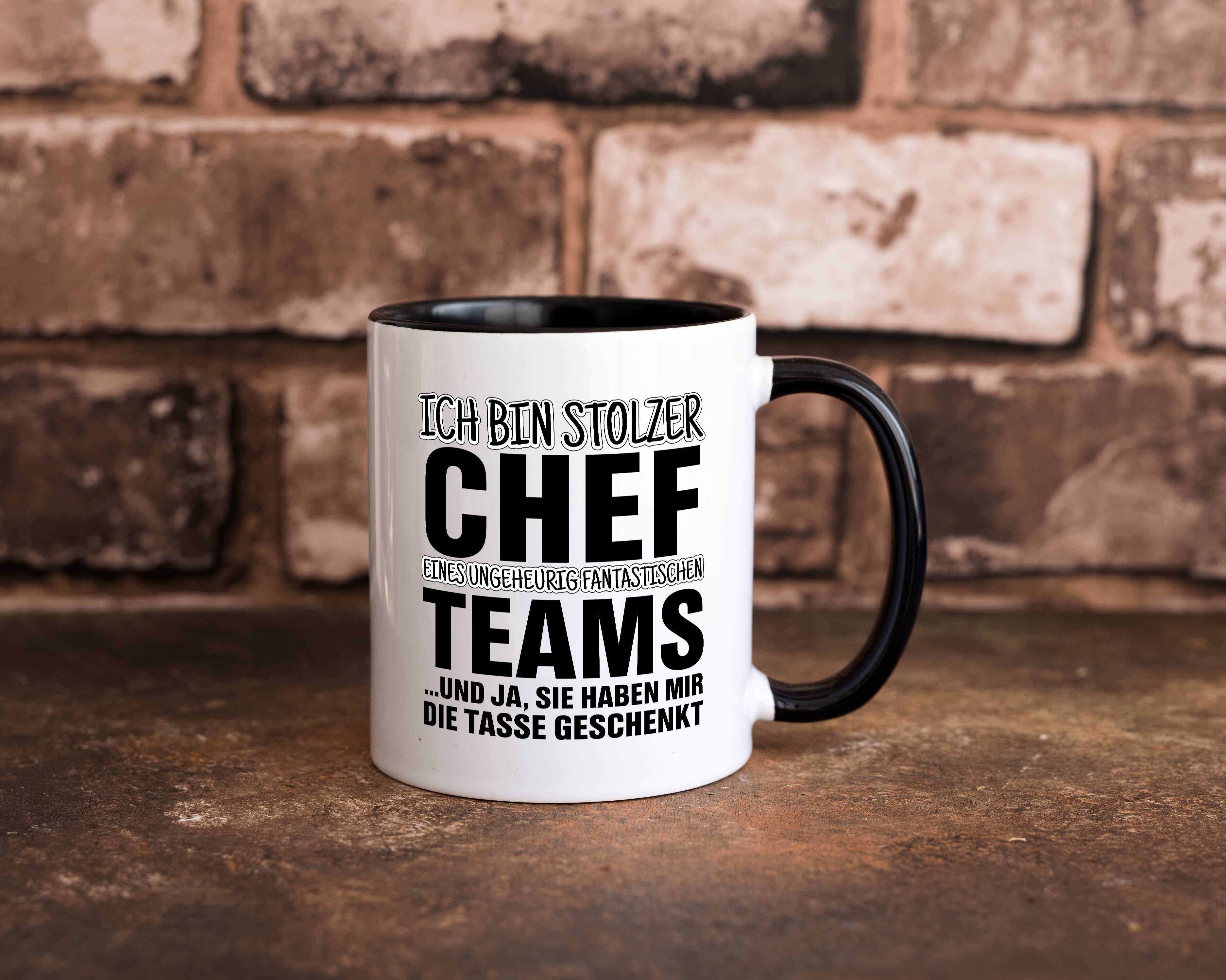 Stolzer Chef Tasse Weiß - Schwarz - Kaffeetasse / Geschenk / Familie