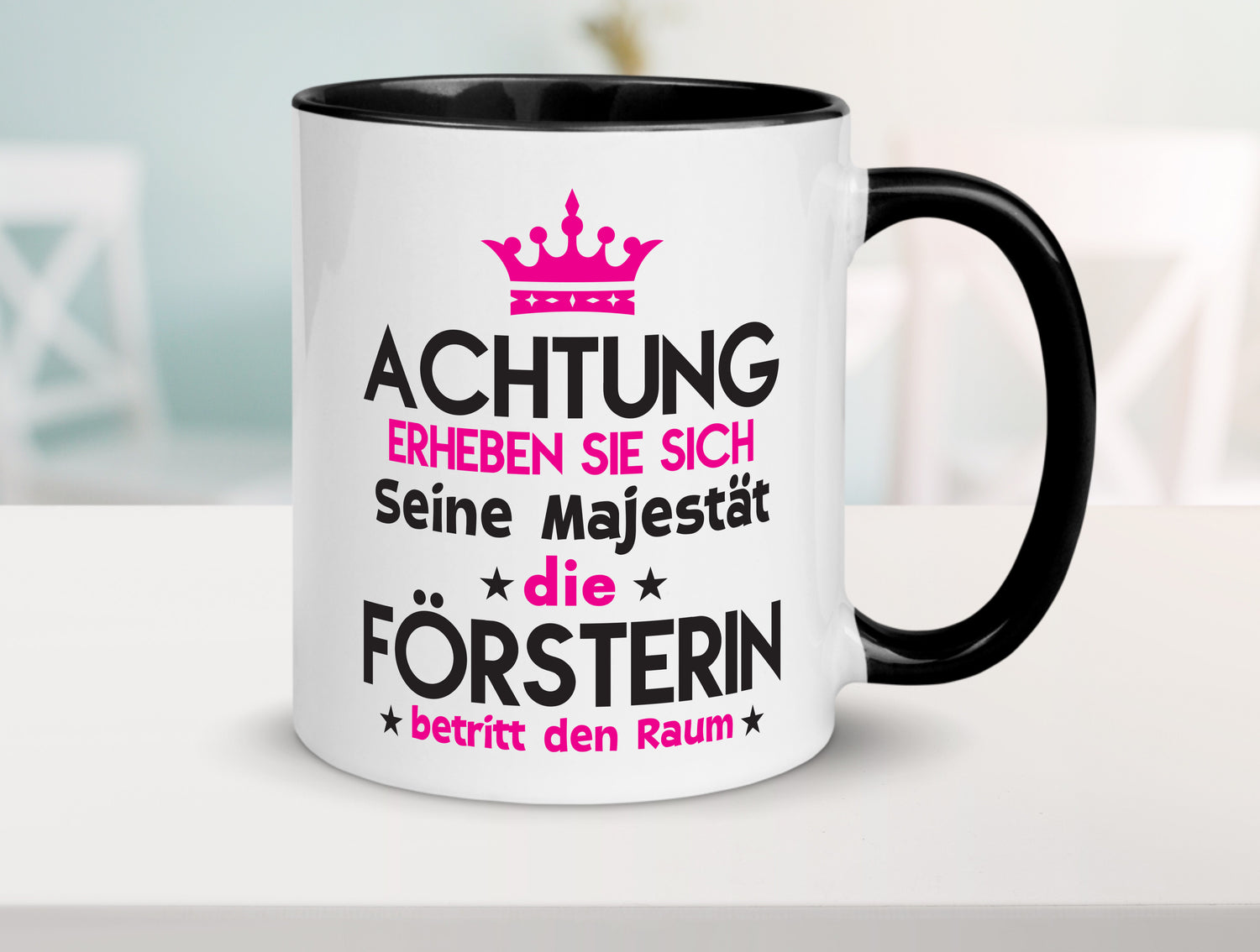 Seine Majestät Försterin | Forst Arbeit Tasse Weiß - Schwarz - Kaffeetasse / Geschenk / Familie