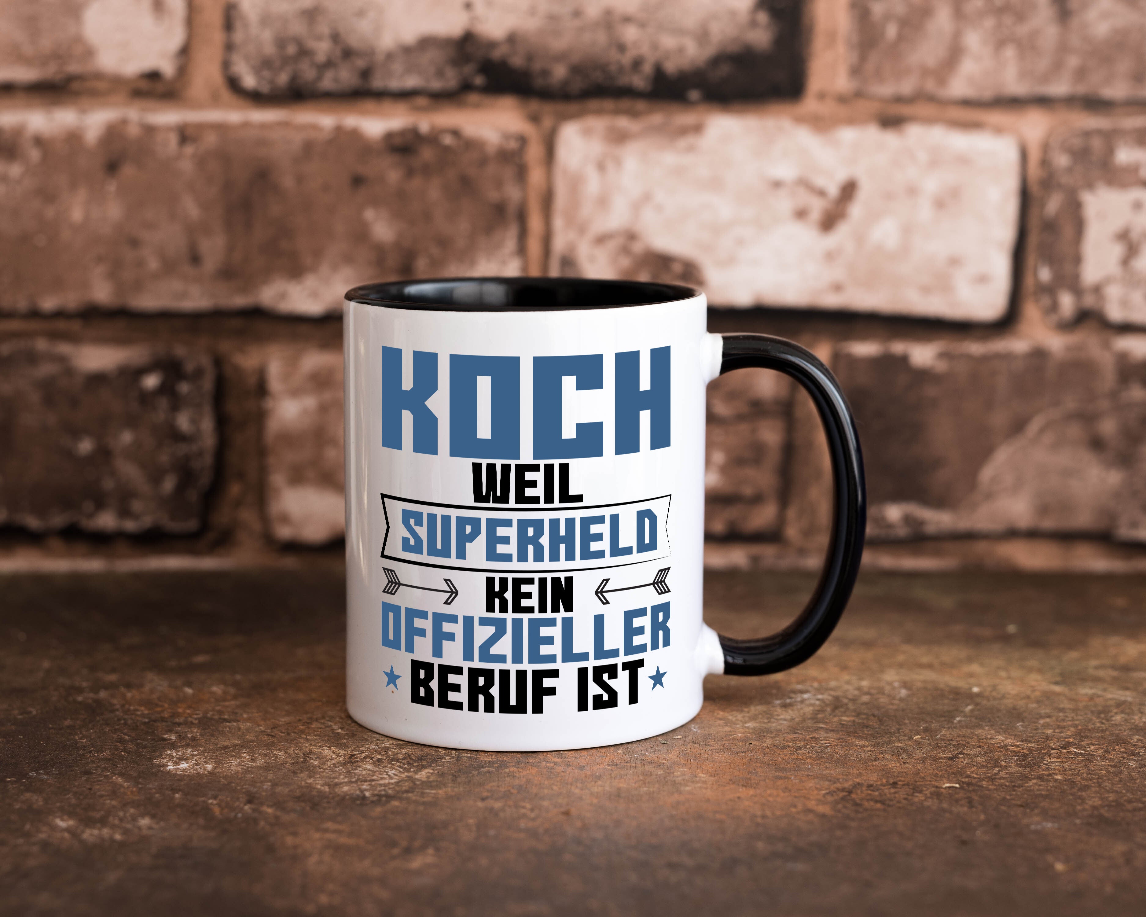 Superheld Koch | Chefkoch | Chefkoch Tasse Weiß - Schwarz - Kaffeetasse / Geschenk / Familie