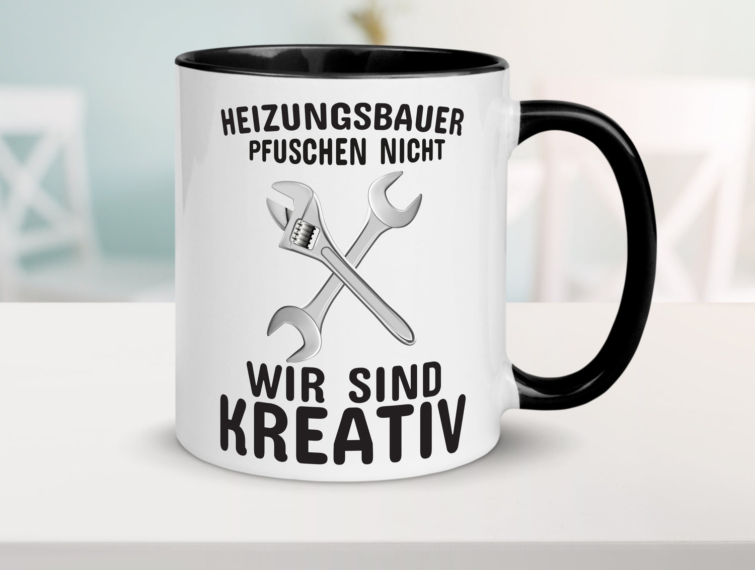 Heizungsbauer | Beruf Tasse | Heizungsinstallateur Tasse Weiß - Schwarz - Kaffeetasse / Geschenk / Familie