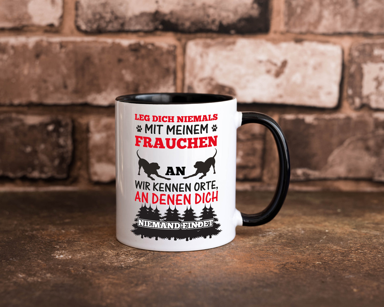 Mein Frauchen | Frauen Tasse | Hundebesitzerin | Spruch Tasse Weiß - Schwarz - Kaffeetasse / Geschenk / Familie