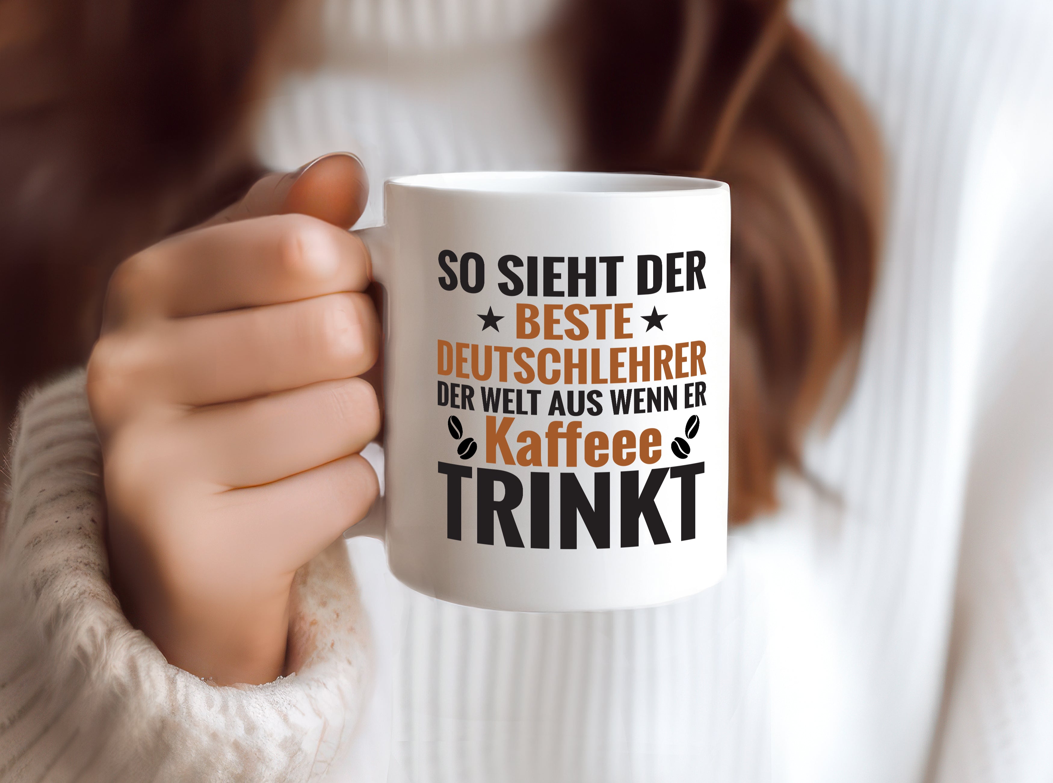 Kaffee Trink: Deutschlehrer | Lehrer | Schule - Tasse Weiß - Kaffeetasse / Geschenk / Familie