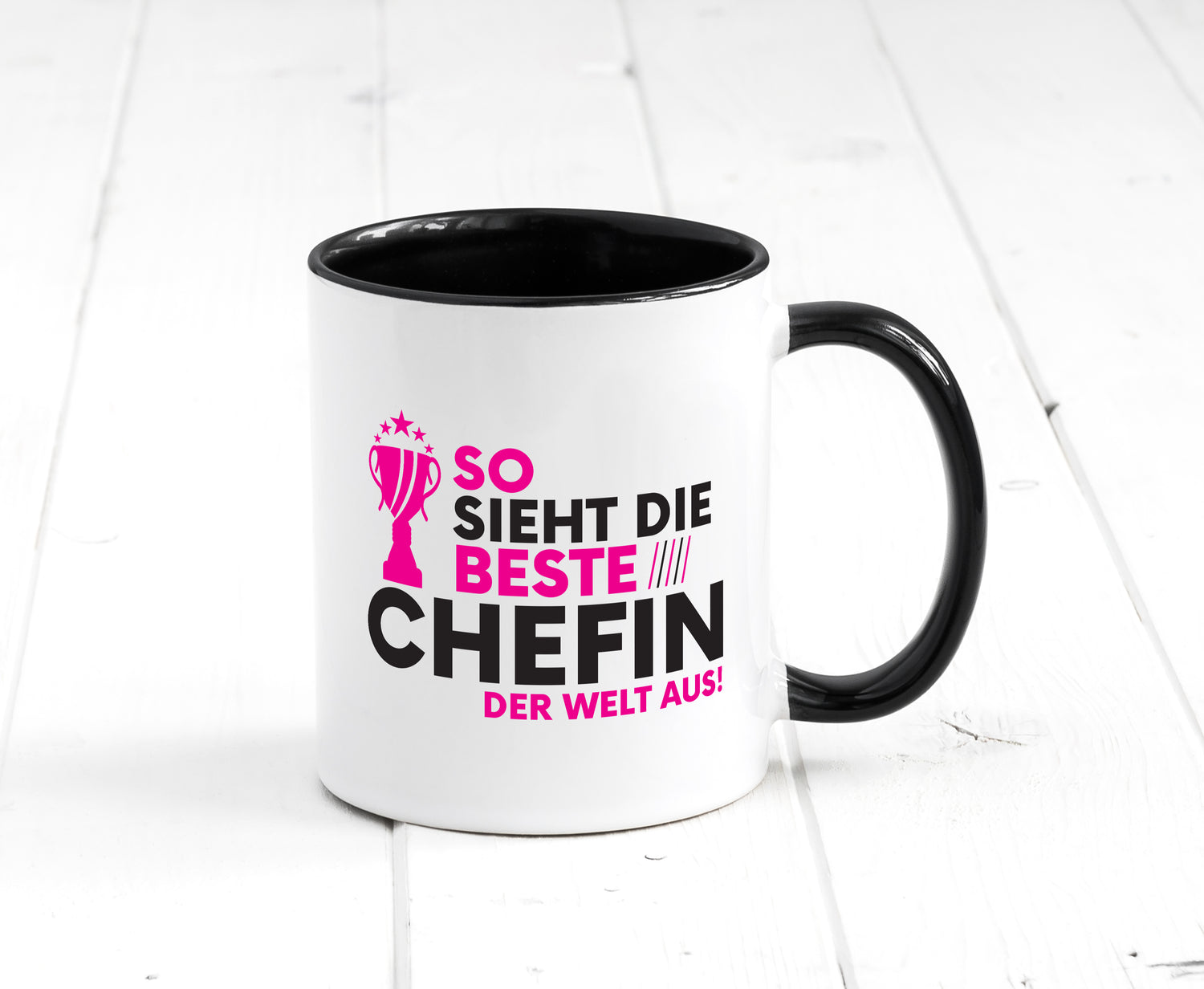 Die Weltbeste Chefin | Führungskraft | Vorgesetzte Tasse Weiß - Schwarz - Kaffeetasse / Geschenk / Familie