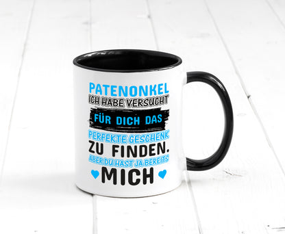 Patenonkel Tasse | lustiger Spruch | Pate | Onkel Tasse Weiß - Schwarz - Kaffeetasse / Geschenk / Familie