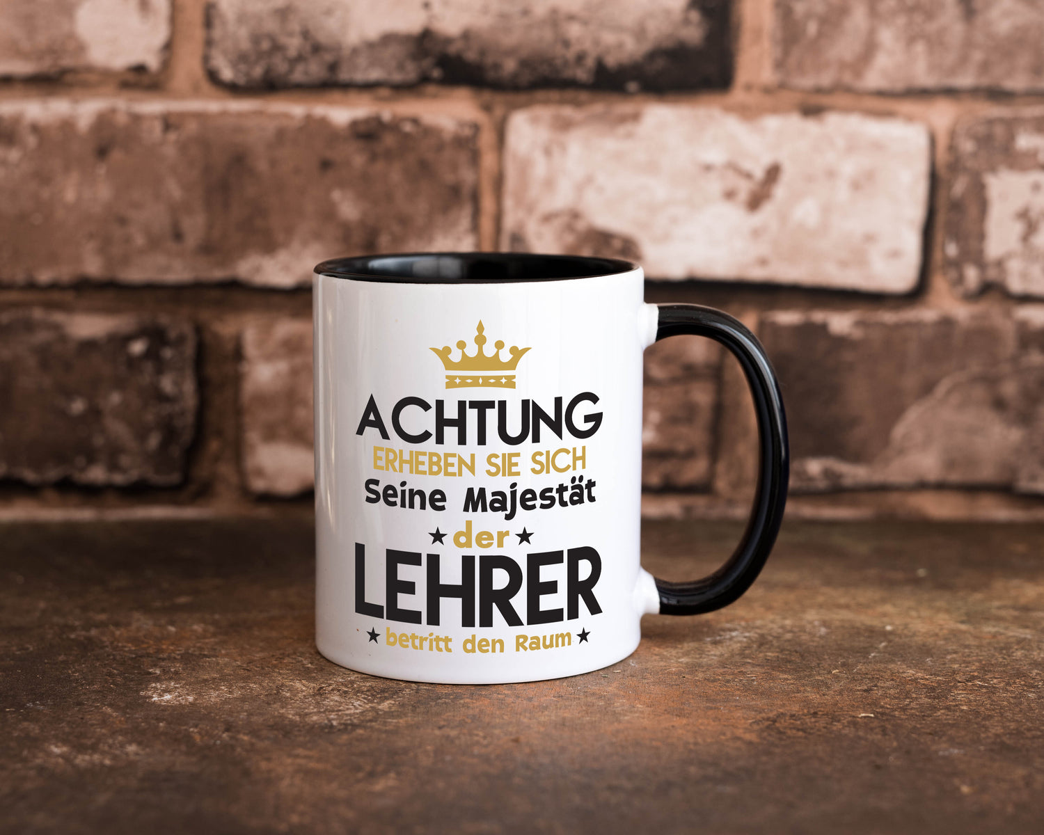 Seine Majestät Lehrer | Schule Beruf | Schüler Tasse Weiß - Schwarz - Kaffeetasse / Geschenk / Familie