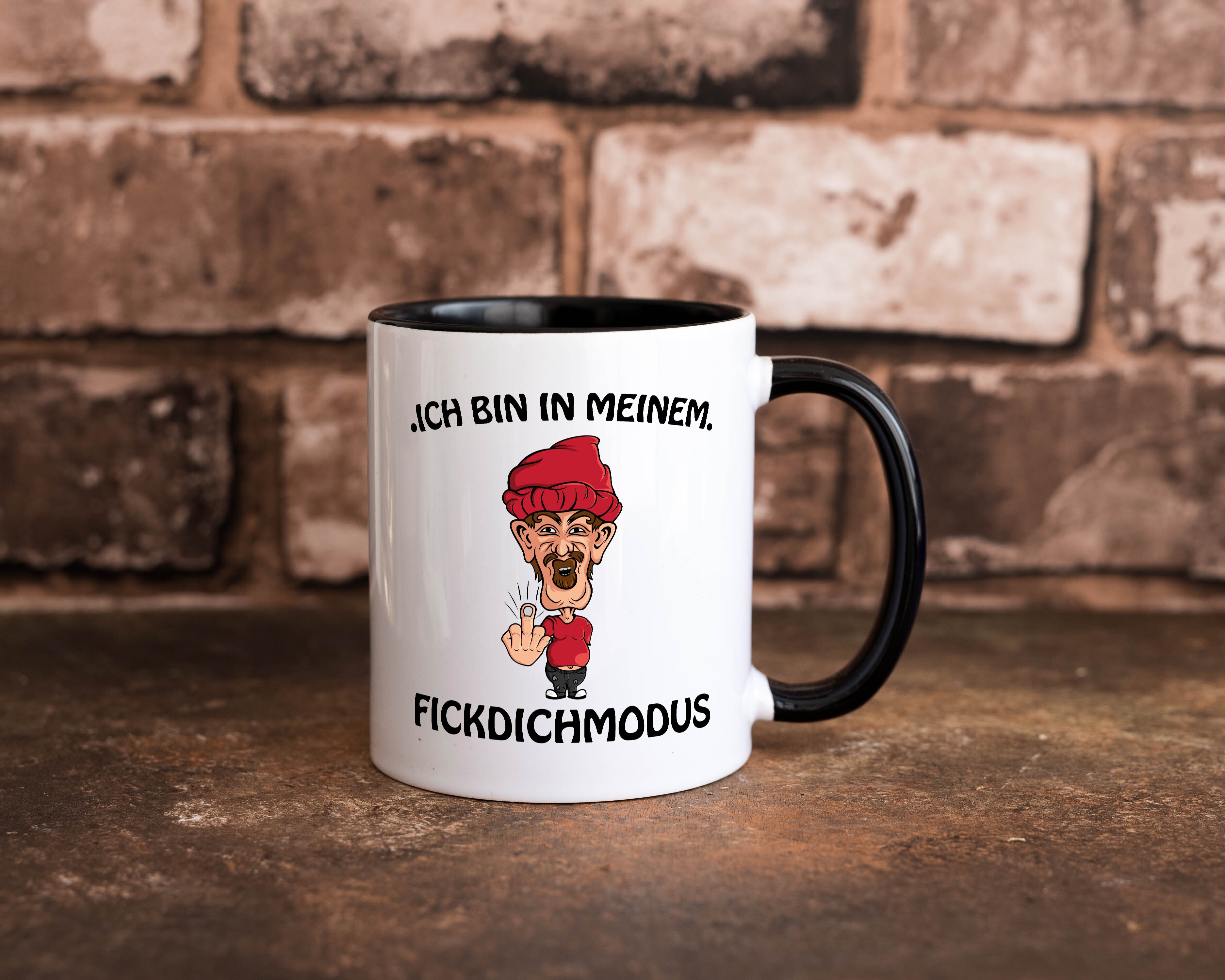 FickDichModus Tasse Weiß - Schwarz - Kaffeetasse / Geschenk / Familie