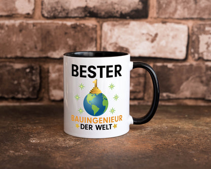 Welt Beste Bauingenieur | Ingenieur Tasse Weiß - Schwarz - Kaffeetasse / Geschenk / Familie