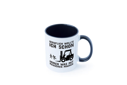 Staplerfahrer Humor | Gabelstapler Tasse | Lagerist Tasse Weiß - Schwarz - Kaffeetasse / Geschenk / Familie