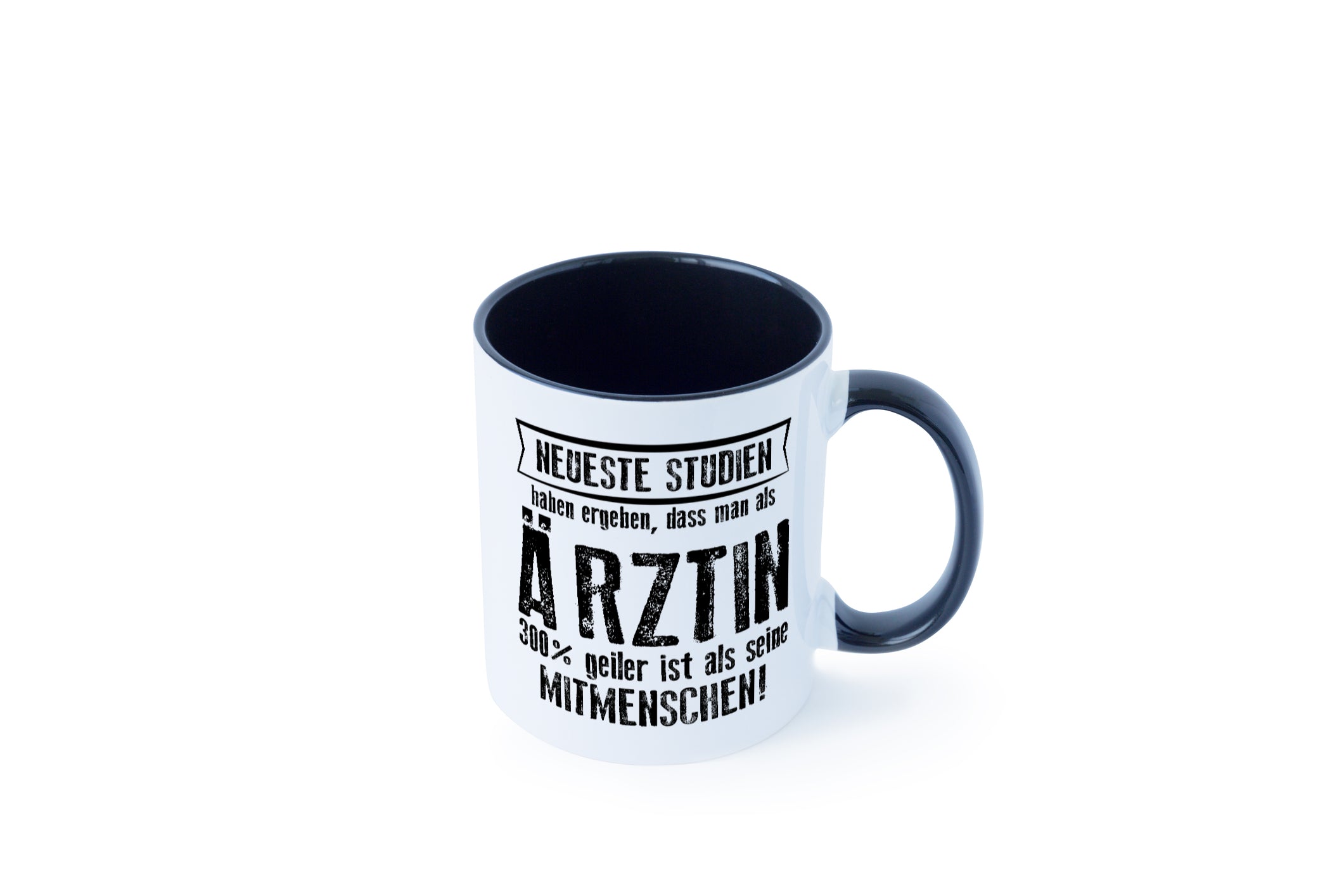 Neuste Studien: Ärztin | Medizin | Doktorin | Fachärztin Tasse Weiß - Schwarz - Kaffeetasse / Geschenk / Familie