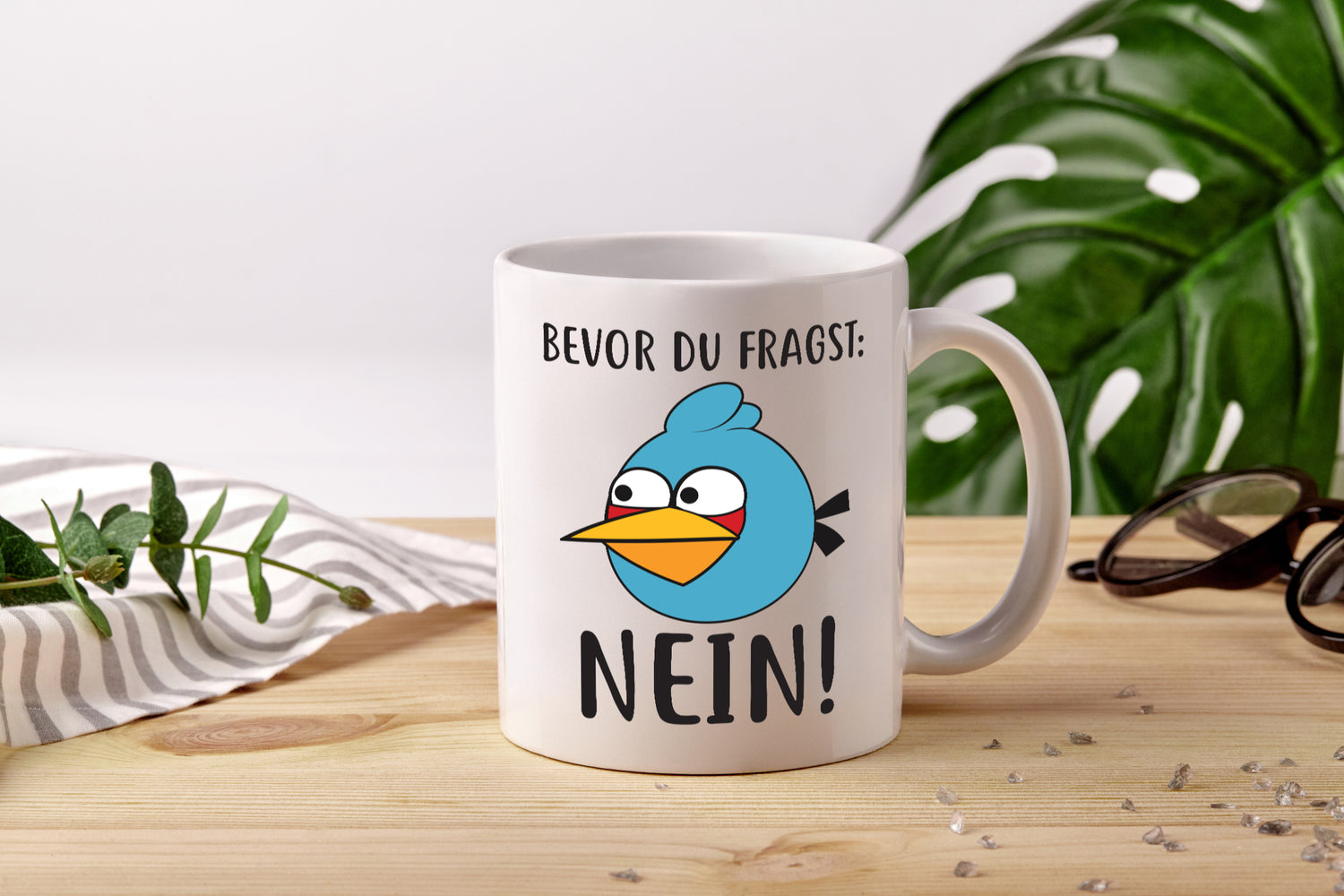 Bevor du fragst, NEIN - Tasse Weiß - Kaffeetasse / Geschenk / Familie