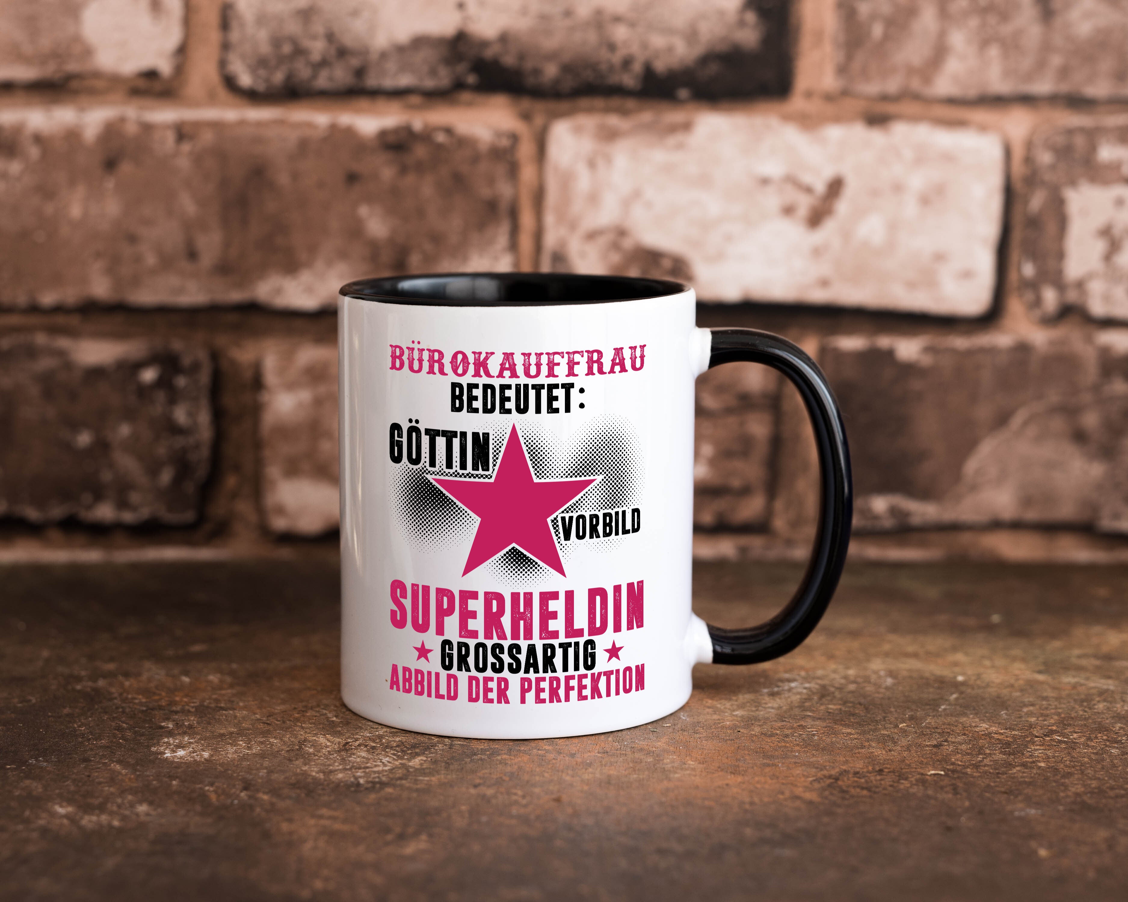 Bedeutung von Bürokauffrau | Kauffrau Tasse Weiß - Schwarz - Kaffeetasse / Geschenk / Familie