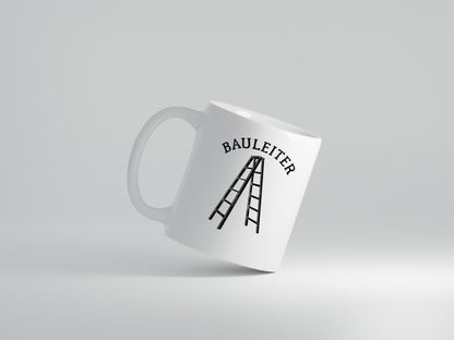 Bauleiter - Baustelle - Leiter Wortspiel - Tasse Weiß - Kaffeetasse / Geschenk / Familie