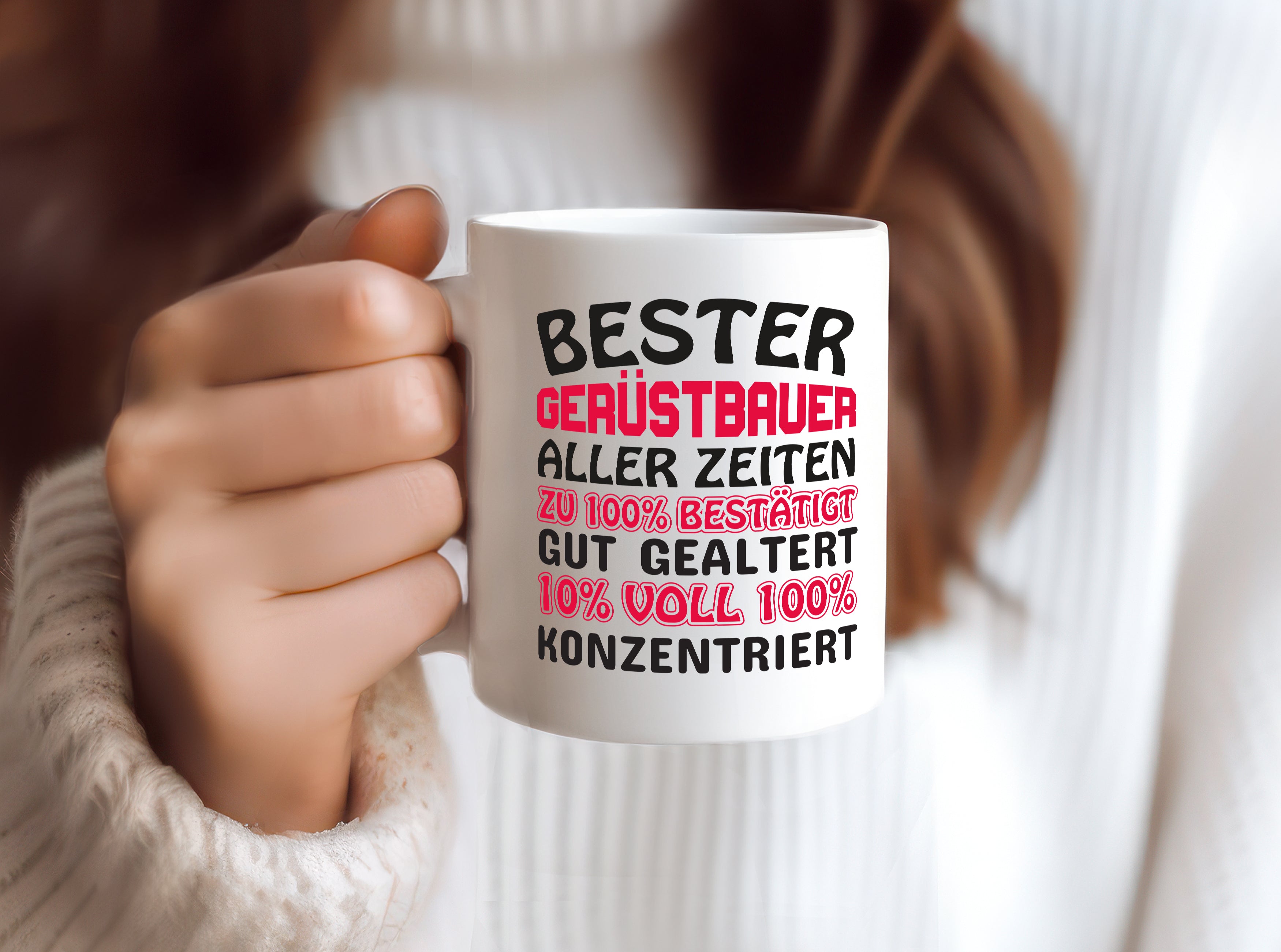 Bester Gerüstbau | Gerüstbau Tasse | Baustelle Humor - Tasse Weiß - Kaffeetasse / Geschenk / Familie