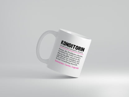 Konditorin | Spruch Tasse | Definition | Konditorei - Tasse Weiß - Kaffeetasse / Geschenk / Familie