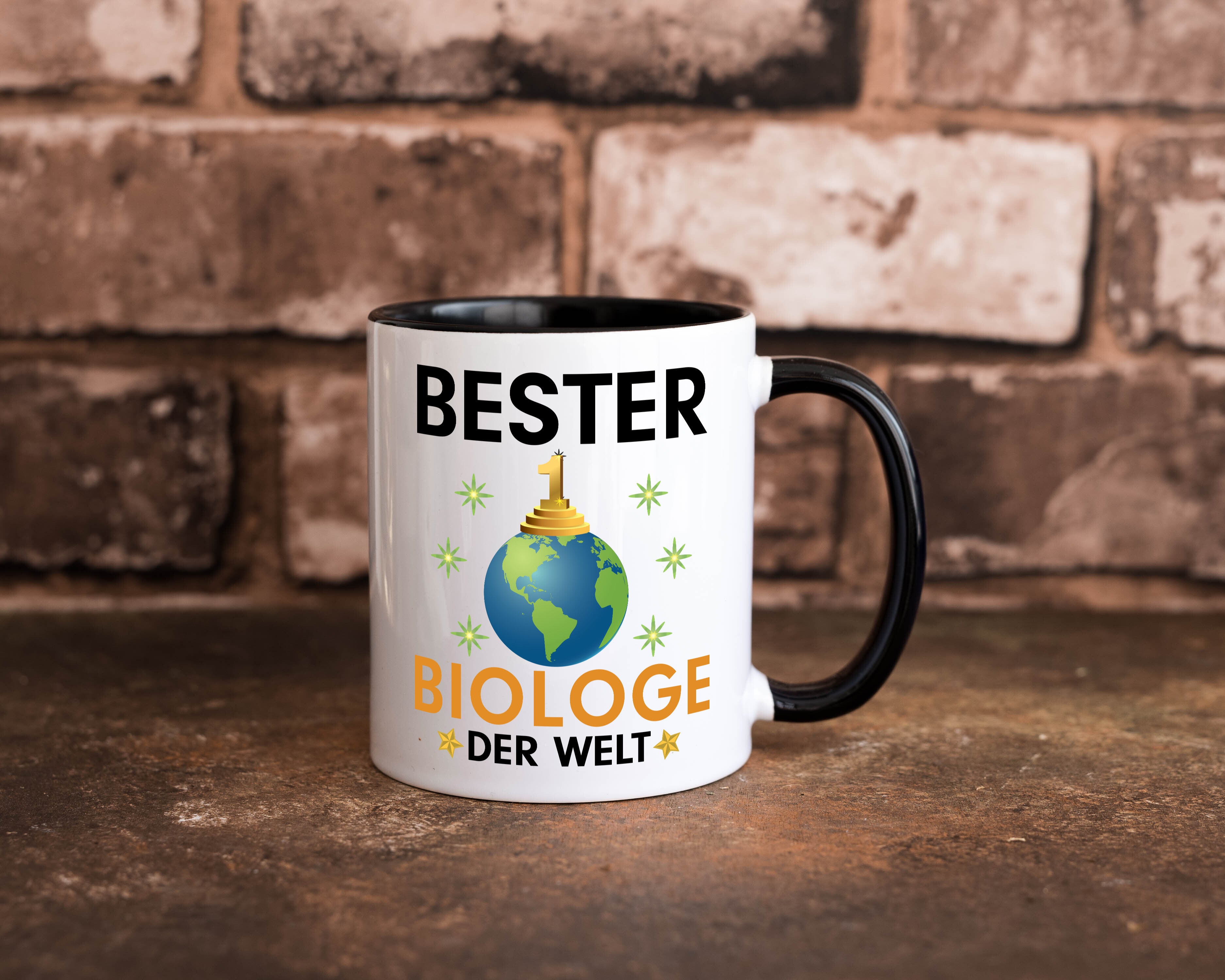 Welt Bester Biologe | Biologie | Naturforscher Tasse Weiß - Schwarz - Kaffeetasse / Geschenk / Familie