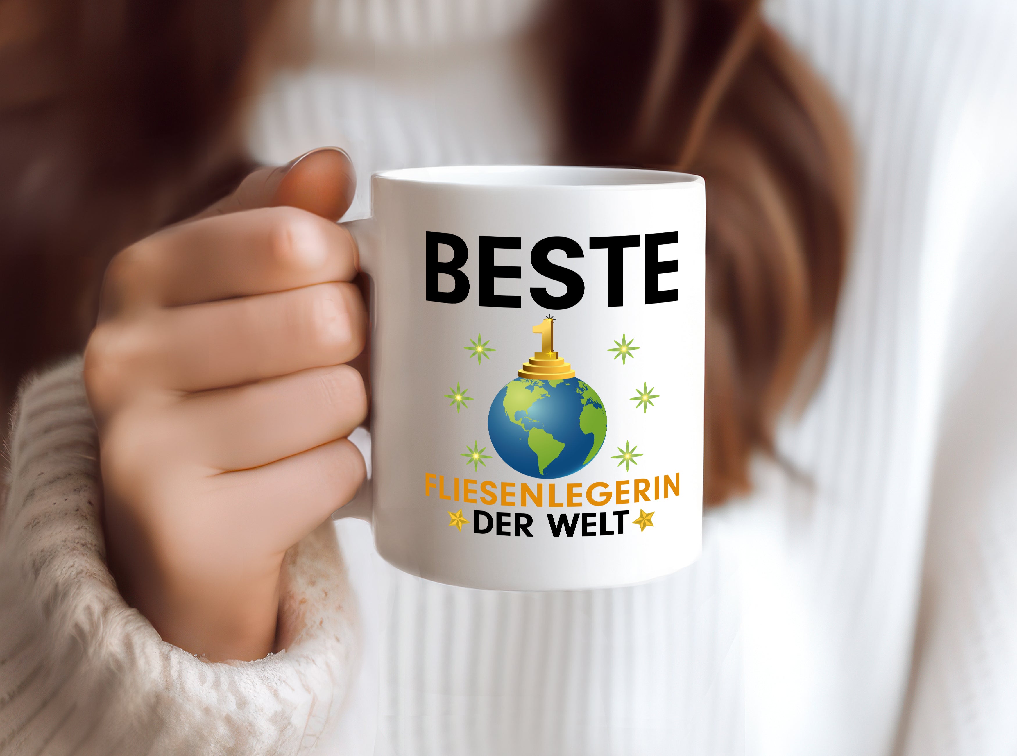 Welt Beste Fliesenlegerin | Fliesenlegen | Bau - Tasse Weiß - Kaffeetasse / Geschenk / Familie