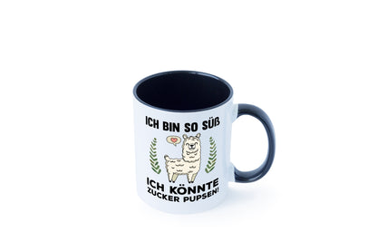 Ich bin so süß | niedlich | Lama | Zucker pupsen Tasse Weiß - Schwarz - Kaffeetasse / Geschenk / Familie