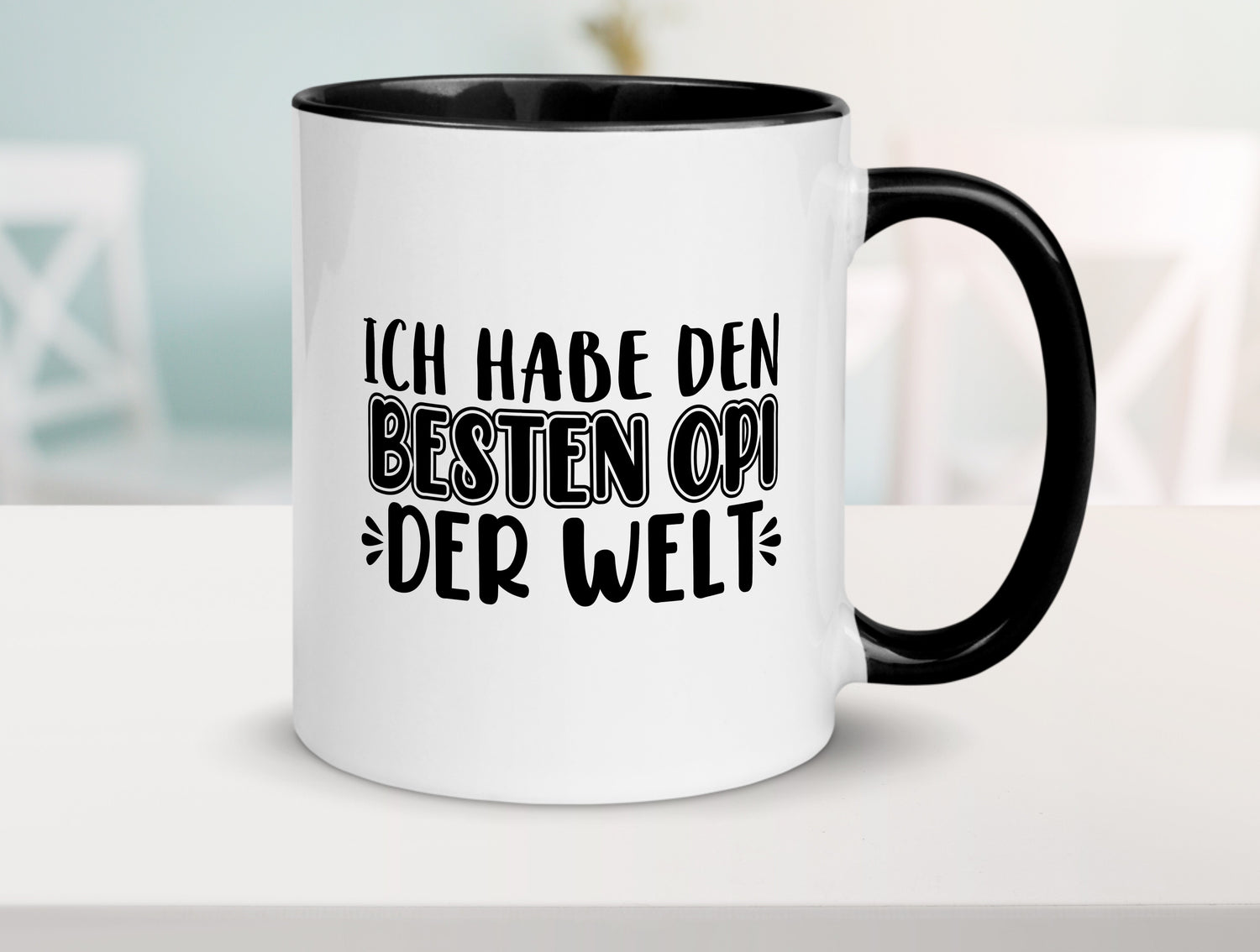 Bester Opi der Welt | Opa Tasse | Großvater | Statement Tasse Weiß - Schwarz - Kaffeetasse / Geschenk / Familie