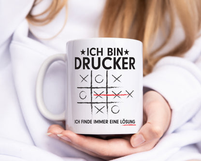 Lösung Finden: Drucker | Druckerei | Print Medien - Tasse Weiß - Kaffeetasse / Geschenk / Familie