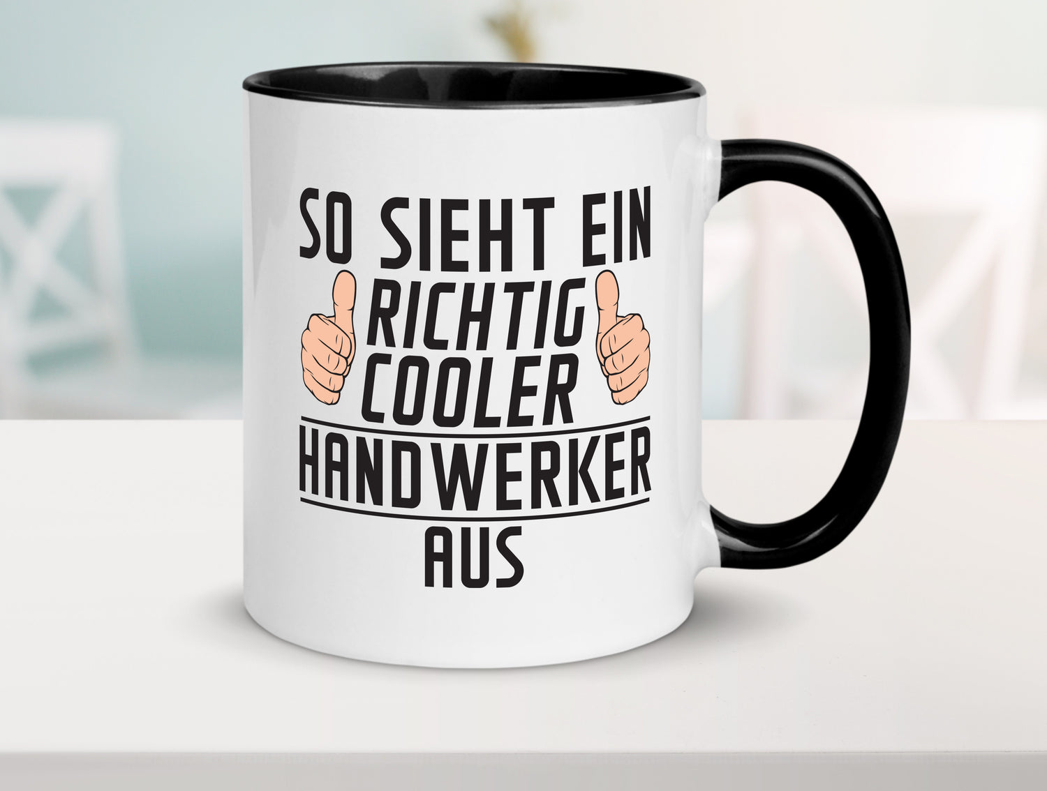 Richtig Cooler Handwerker |Handwerk Tasse Weiß - Schwarz - Kaffeetasse / Geschenk / Familie